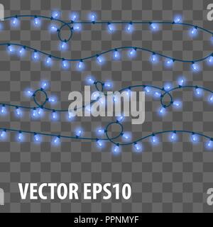 Christmas lights garland lamp glossy bulb decor Stock Vector