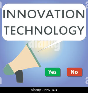 Handwriting text writing Innovation Technology. Concept meaning New Idea or Method of Technical or Scientific nature. Stock Photo