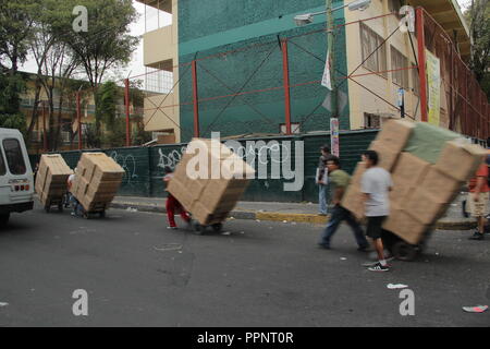 Porters at the Tepito market in Mexico city. Stock Photo