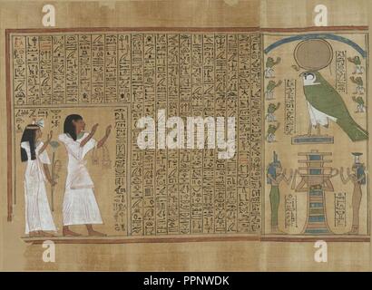 Book of the Dead of Hunefer sheet 1. Stock Photo
