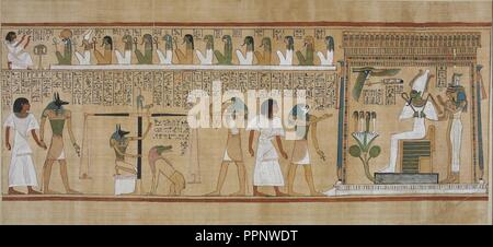 Book of the Dead of Hunefer sheet 3. Stock Photo