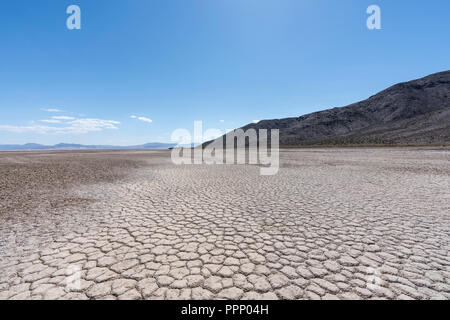 Dry desert lake at the end of the Mojave river near Zzyzx California. Stock Photo