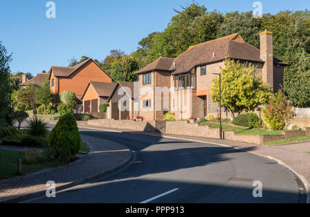 Street of modern English detached homes Stock Photo
