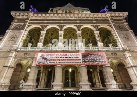 VIENNA, AUSTRIA - JULY 12, 2015: The famous Vienna State Opera. Night view Stock Photo