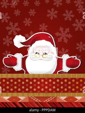 Christmas card with Santa Claus. Vector illustration. Stock Vector