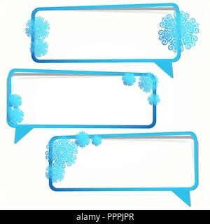 Winter sticker in the form of an empty frame for your text. Stock Vector