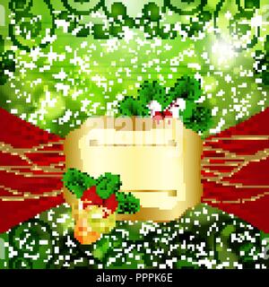 Christmas bright background with place for text. Vector illustration. Stock Vector