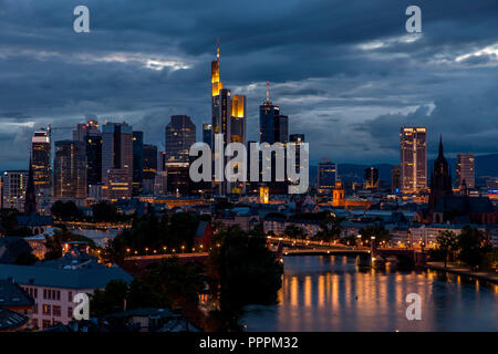 Skyline, Frankfurt, Hessen, Germany Stock Photo