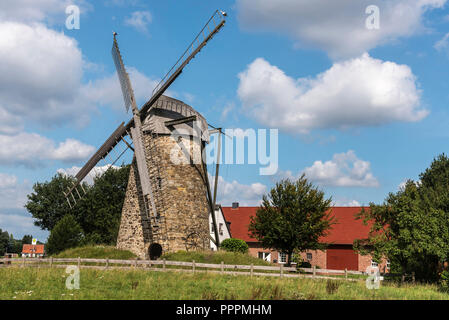 wind mill, Todtenhausen, Minden-Luebbecke, East Westphalia-Lippe, North Rhine-Westphalia, Germany Stock Photo
