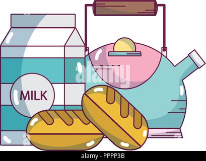 Breakfast food cartoons Stock Vector