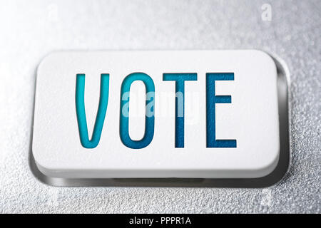 Macro Of The Word Vote On A Keyboard Button Stock Photo