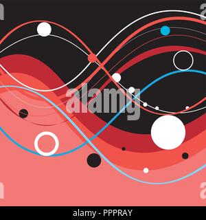 Abstract colored background with wavy elements Stock Vector