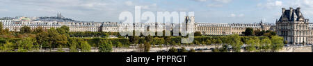 Large panoramic view of Paris from Musee d'Orsay rooftop Stock Photo