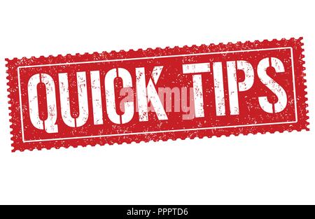 Quick tips sign or stamp on white background, vector illustration Stock Vector