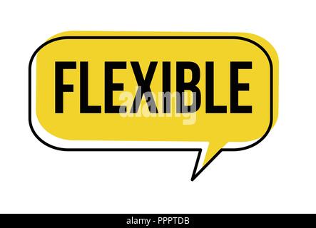 Flexible speech bubble on white background, vector illustration Stock Vector