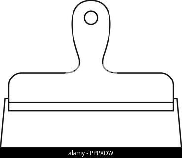 Line art black and white whide spatula Stock Vector