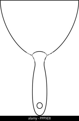 Line art black and white whide metal spatula Stock Vector