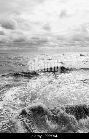 Stormy sea in black and white Stock Photo - Alamy
