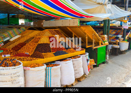 Food stall, Osh market, Bishkek, Kyrgyzstan, Central Asia Stock Photo