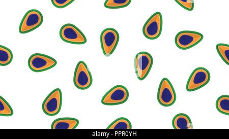 Pattern of vector Illustration with the colors of peacock in India. Stock Vector