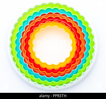 Beautiful texture with concentric circles with the colors of the rainbow. For wallpapers, catalogs and posters. Stock Photo