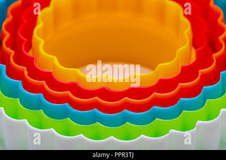 Beautiful texture with concentric circles with the colors of the rainbow. For wallpapers, catalogs and posters. Stock Photo