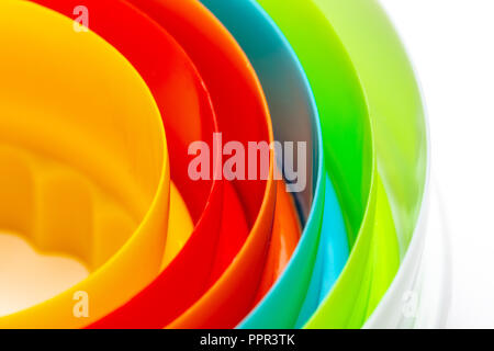 Beautiful texture with concentric circles with the colors of the rainbow. For wallpapers, catalogs and posters. Stock Photo