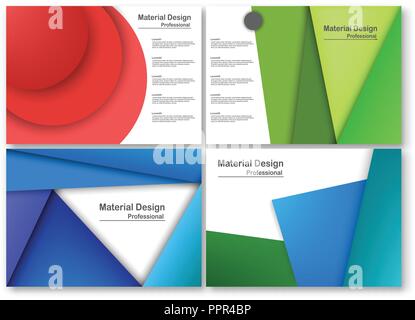 Abstract modern material design in paper cut stype with text space. Template for business presentation, cover, brochure, background and layout. Vector Stock Vector