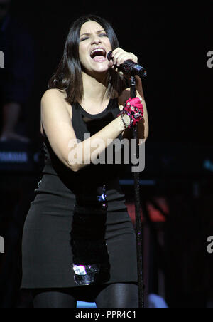 Laura Pausini performs in concert at the Seminole Hard Rock Hotel and Casino in Hollywood, Florida on October 14, 2009. Stock Photo
