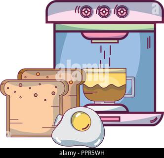 Breakfast food cartoons Stock Vector