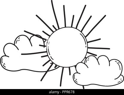Yellow sun with rays icon, childish pencil drawing, simple two color  illustration isolated on white background Stock Vector Image & Art - Alamy