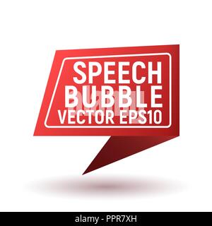Bubble speech red. Vector illustration. 3d icon. Stock Vector
