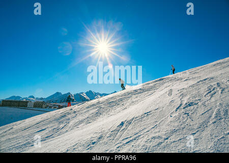 Pla d' Adet ski resort. Saint Lary Soulan. Hautes Pyrenees. France Stock Photo