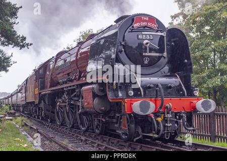 Duchess of Sutherland' is a London, Midland and Scottish Railway (LMS) Princess Coronation Class 4-6-2 'Pacific' type steam locomotive built in 1938 Stock Photo