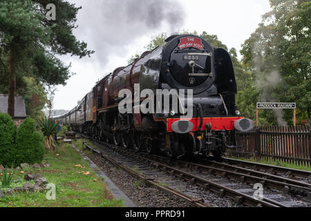 Duchess of Sutherland' is a London, Midland and Scottish Railway (LMS) Princess Coronation Class 4-6-2 'Pacific' type steam locomotive built in 1938 Stock Photo