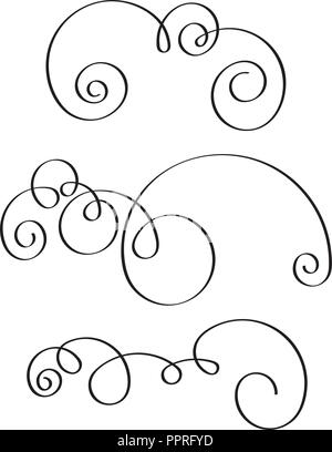 Set of 3 decorative swirls for your design Stock Vector