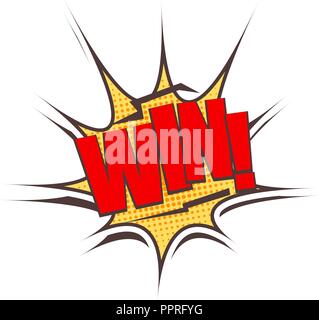 Vintage, retro style comic speech bubble with caption Win! Stock Vector