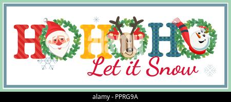 Christmas decorative poster. Stock Vector