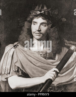 Jean-Baptiste Poquelin, known by his stage name Molière, 1622 – 1673.  French playwright, actor and poet. Stock Photo