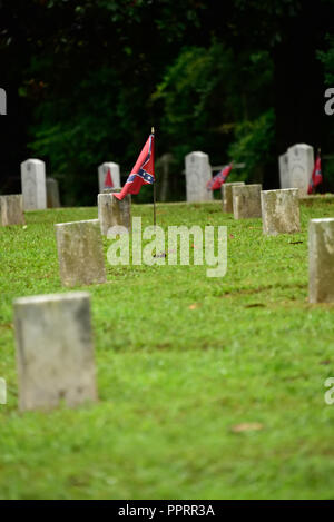 Confederate civil war battle cemetery in Jonesboro, Georgia.  The battle was to capture railroad and cut off supplies to Atlanta from the south. Stock Photo