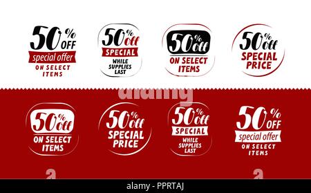 Special offer, 50 percent discount, vector design on a white background  Stock Vector Image & Art - Alamy