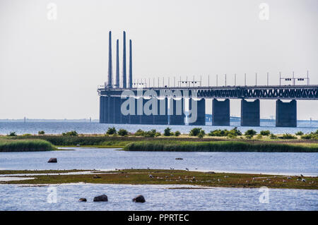 view of Öresund Bridge, Malmö, scania, Sweden Stock Photo