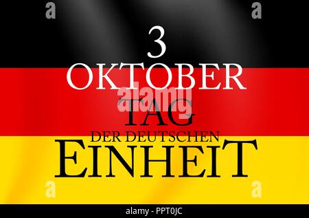 3 Oktober Tag der Deutschen Einheit. Translation: 3 october day of german unity. Vector Illustration Stock Vector