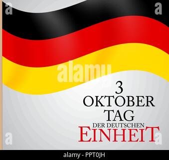 3 Oktober Tag der Deutschen Einheit. Translation: 3 october day of german unity. Vector Illustration Stock Vector