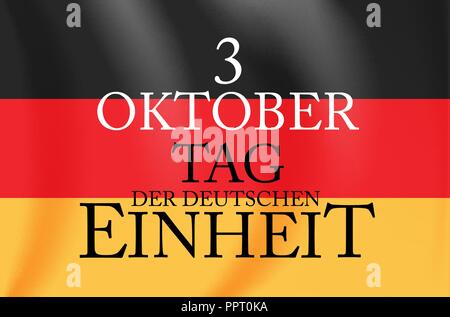 3 Oktober Tag der Deutschen Einheit. Translation: 3 october day of german unity. Vector Illustration Stock Vector