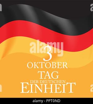 3 Oktober Tag der Deutschen Einheit. Translation: 3 october day of german unity. Vector Illustration Stock Vector