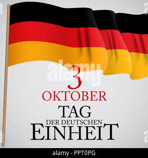 3 Oktober Tag der Deutschen Einheit. Translation: 3 october day of german unity. Vector Illustration Stock Vector