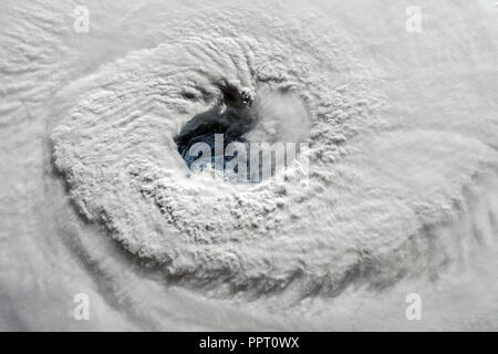 Hurricane Florence eye. Satellite view. Elements of this image furnished by NASA Stock Photo