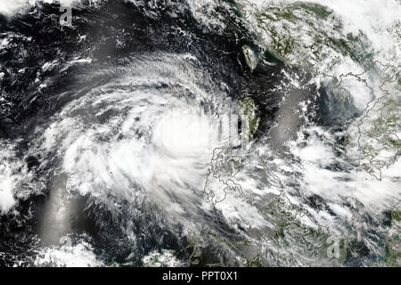 Hurricane from space. Satellite view. Elements of this image furnished by NASA Stock Photo