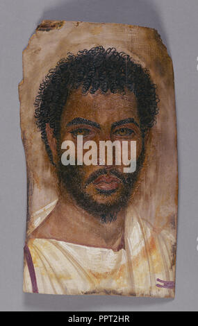 Mummy Portrait of a Bearded Man; Egypt; about 150 - 170; Encaustic on wood; 37 × 21 cm, 14 9,16 × 8 1,4 in Stock Photo